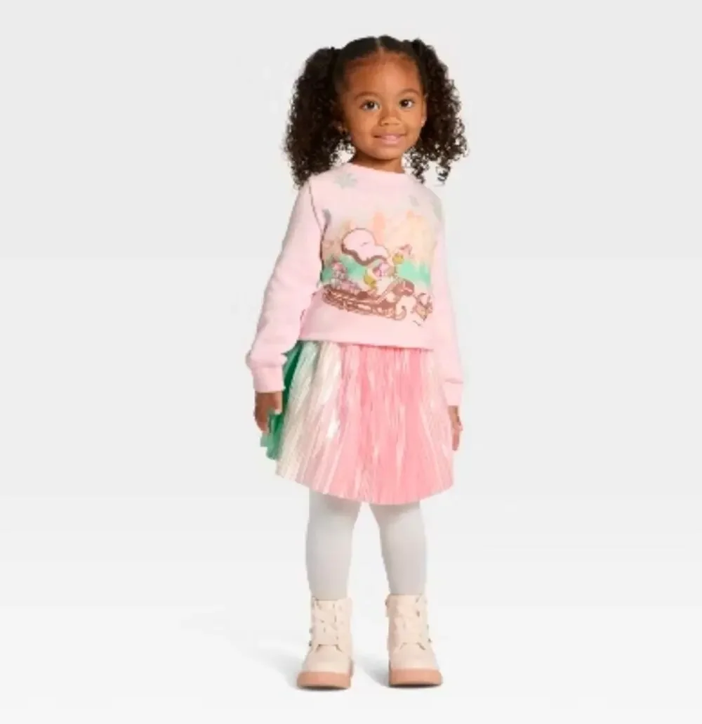 The Grinch Toddler Girls Christmas Fleece Sweatshirt and Skirt Set NWT 18 Months
